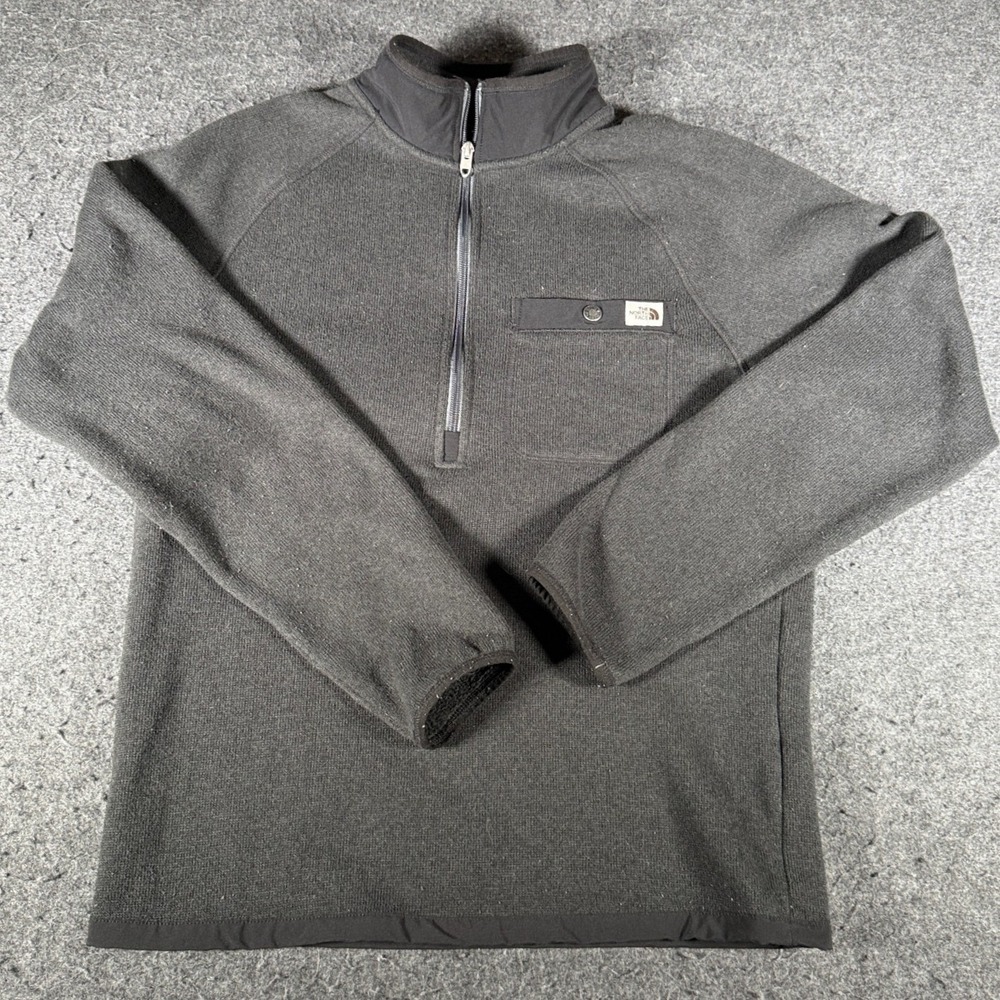 The North Face Gordon Lyons 1/4 Zip Fleece Pullover Charcoal Mens Small